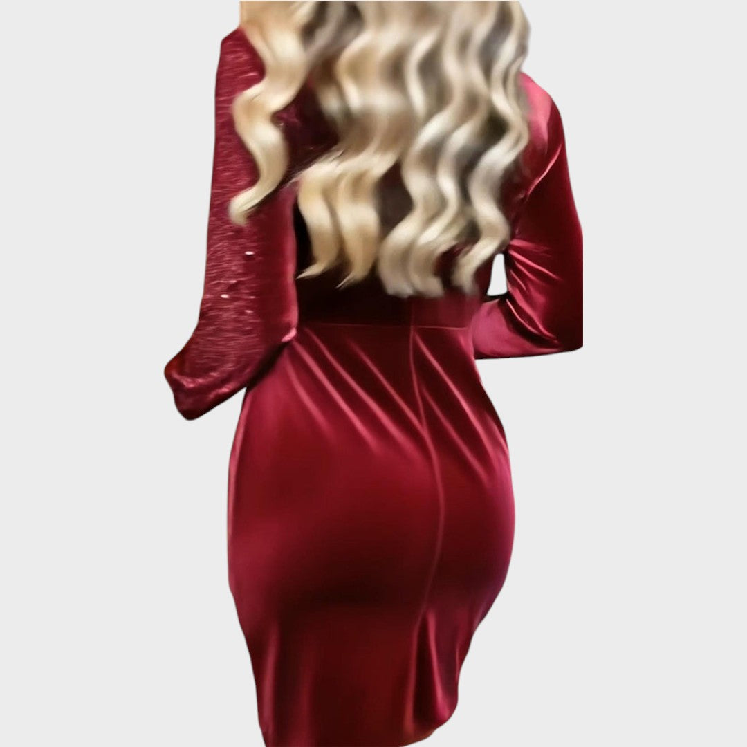 Brisa | Party Dress with Sparkles and Draped Effect