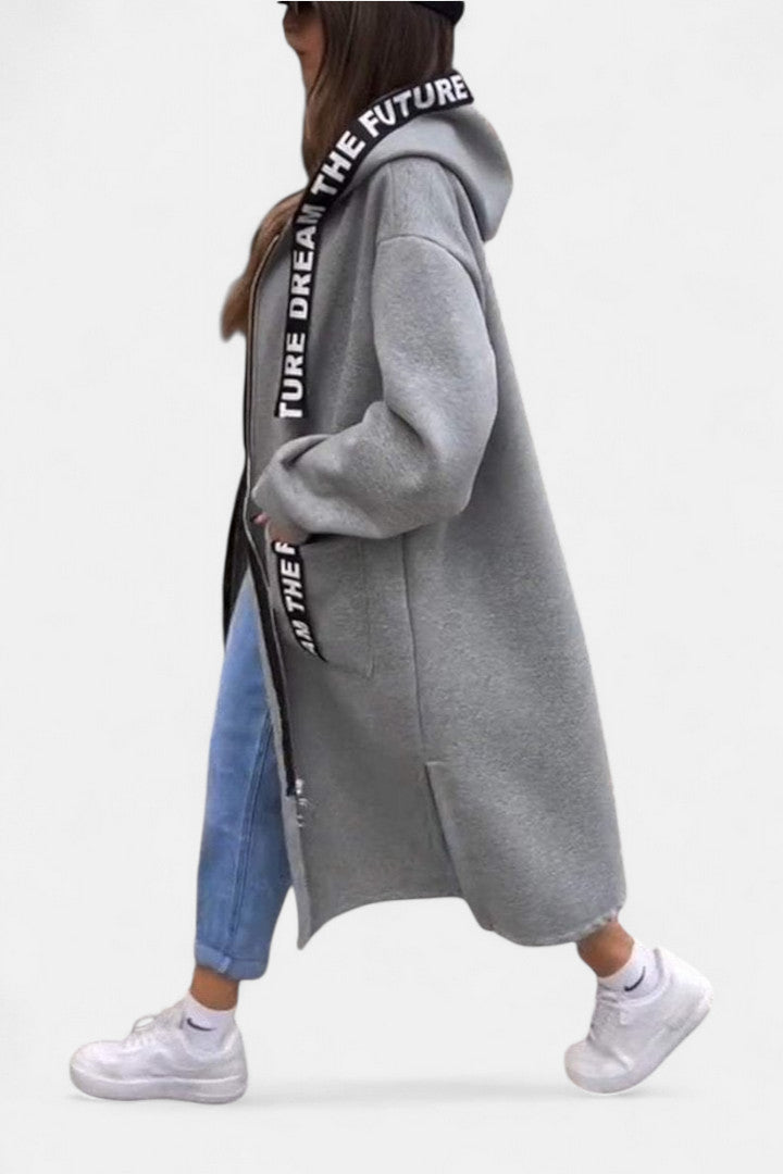 Elegant Long Coat with Hood